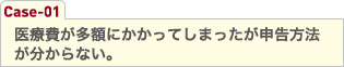 医療費が多額にかかってしまったが申告方法が分からない。